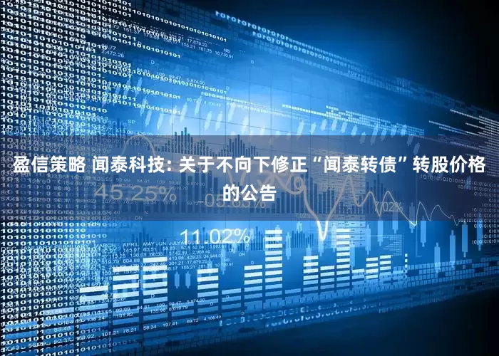 盈信策略 闻泰科技: 关于不向下修正“闻泰转债”转股价格的公告